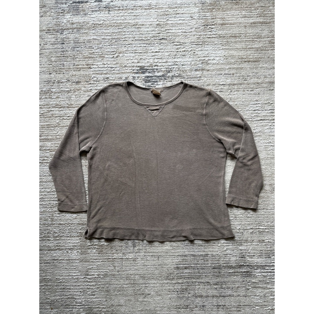 Hot Cotton by Marc Ware Pullover Women Sz 1X Brown Long Sleeve Round Neck Comfy